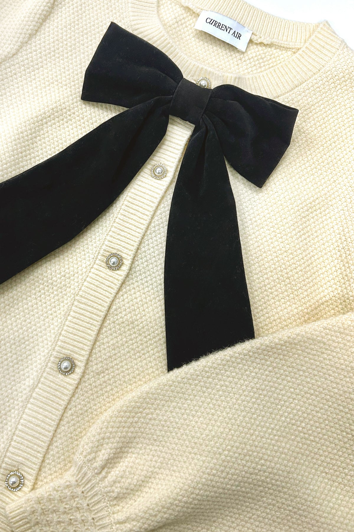Ribbon Knit Cardigan Sweater