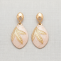 Silver Leaf Teardrop Geometric Earrings
