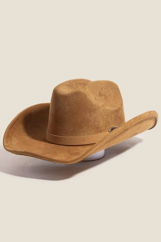 Simple Faux Suede Cowboy Fedora Hat