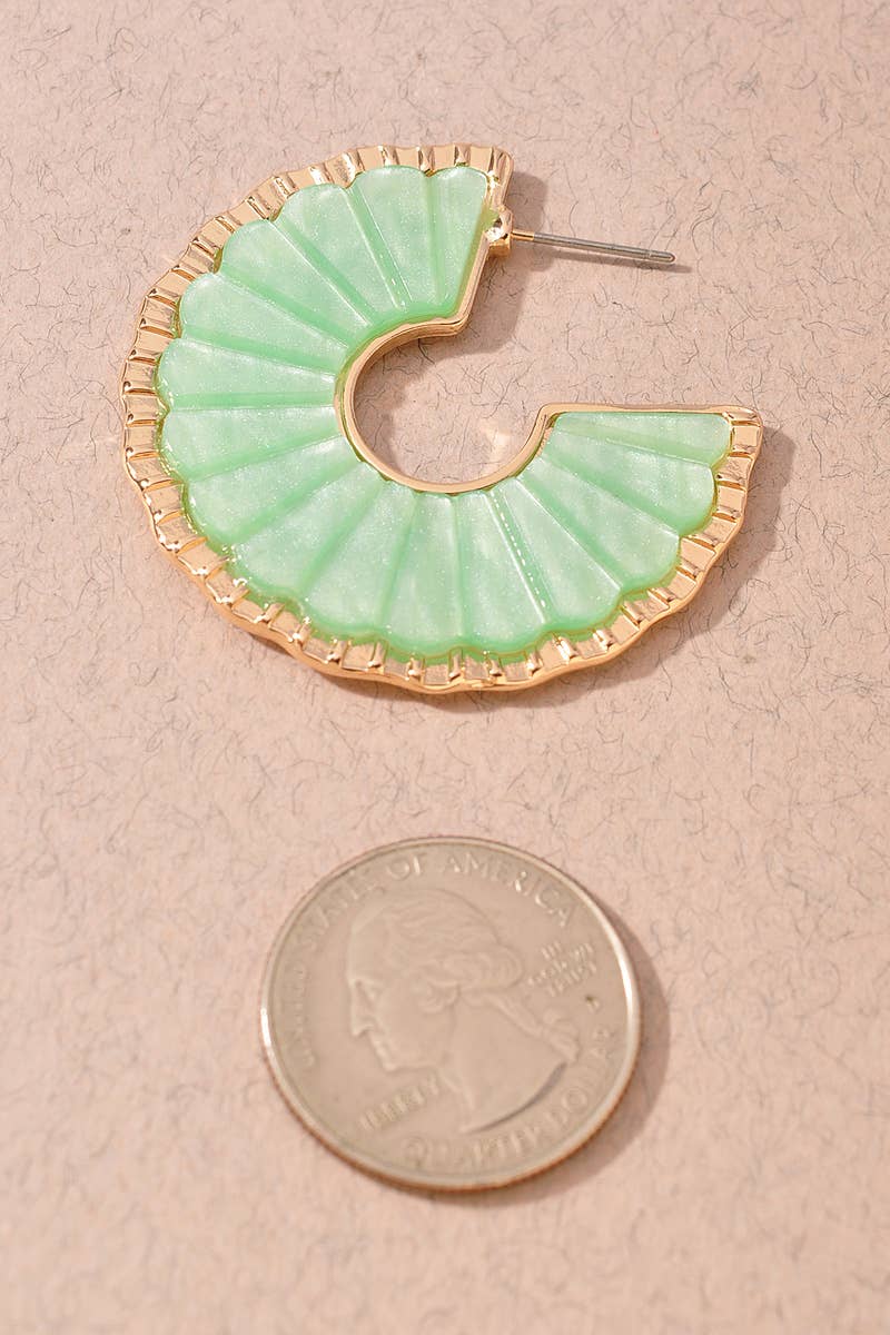 Scalloped Resin Hoop Earrings