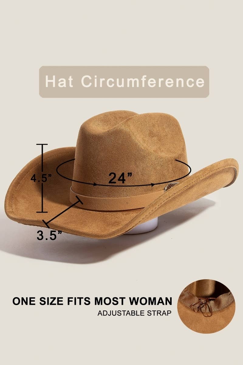 Simple Faux Suede Cowboy Fedora Hat