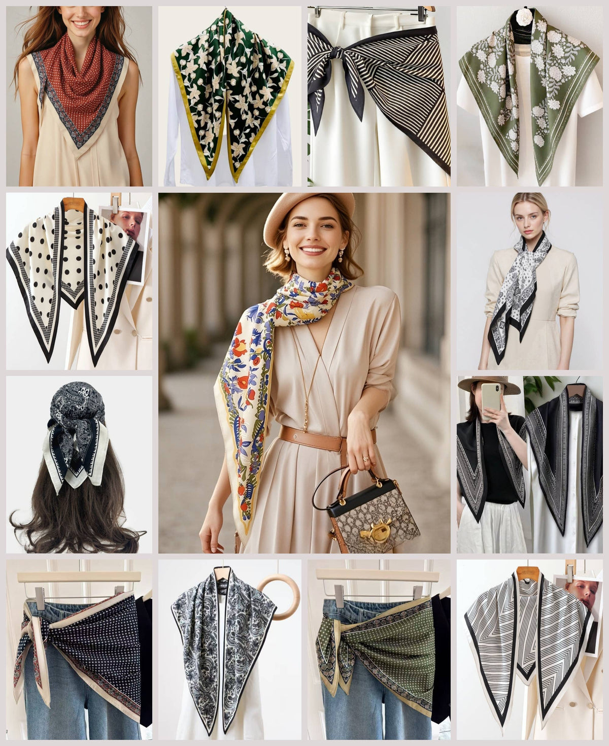 Printed Triangle Scarf – Bandana Style Wrap / Shawl