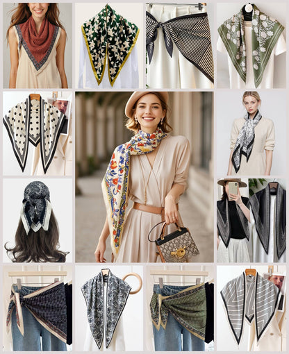 Printed Triangle Scarf – Bandana Style Wrap / Shawl