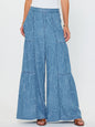 Floral Chambray Wide Leg Pants