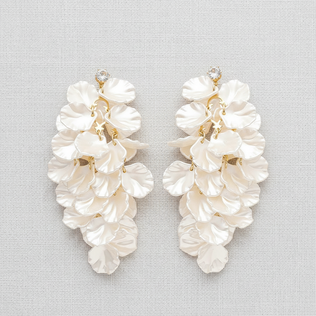 Acrylic Zirconia Tassel Earrings