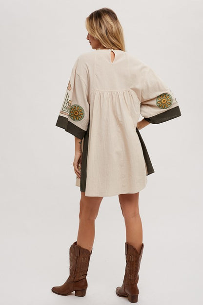 Sage Embroidered Dress