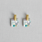 Handcrafted Shell Zircon Stud Earrings