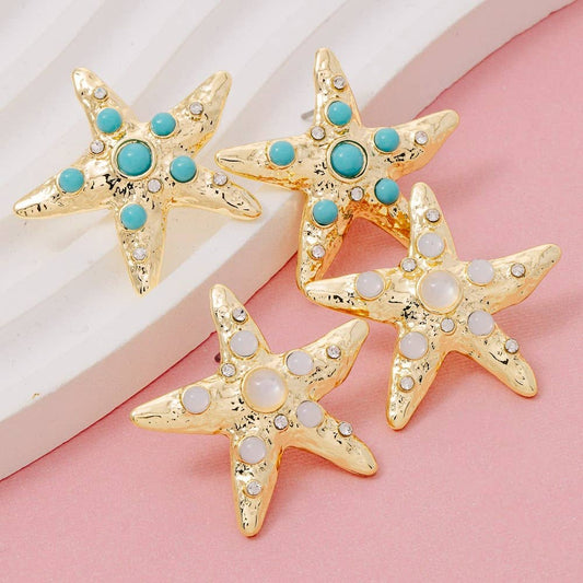 Sealife Metallic Starfish Earrings