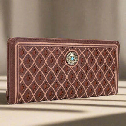 Diamond Pattern Laser Cut Out Wallet