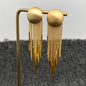 Gold Plated Metal Chain Fringe Matte Post Earrings