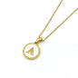 Round 18K Gold-plated Stainless Steel 26 Letters Necklace
