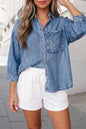 Western Chest Pocket Denim Top