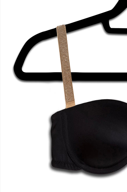 Champagne Crystals on a Nude Strap attached to Nude bra Strap-Its