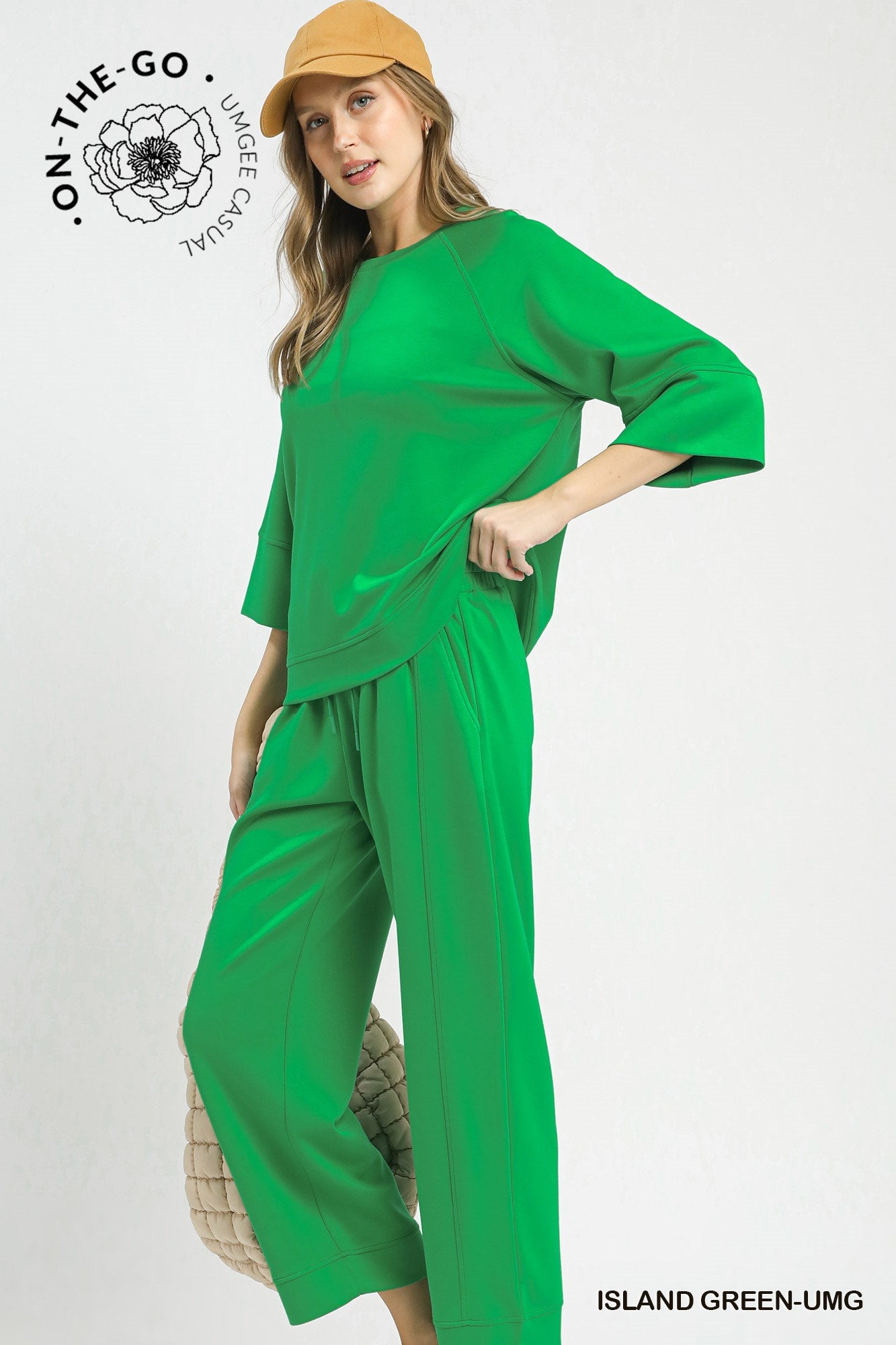 3/4 Sleeved Drop Shoulder Top