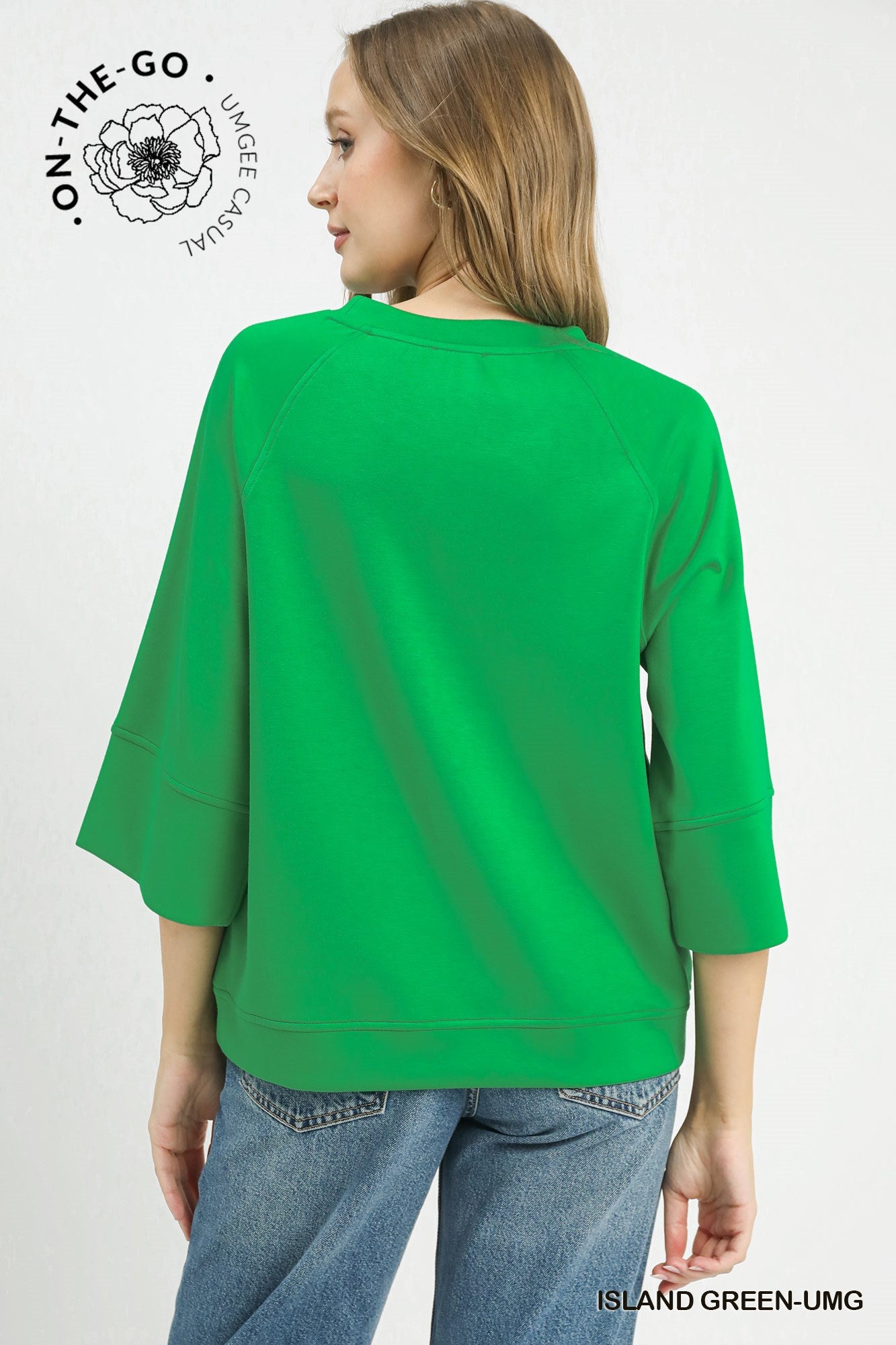 3/4 Sleeved Drop Shoulder Top
