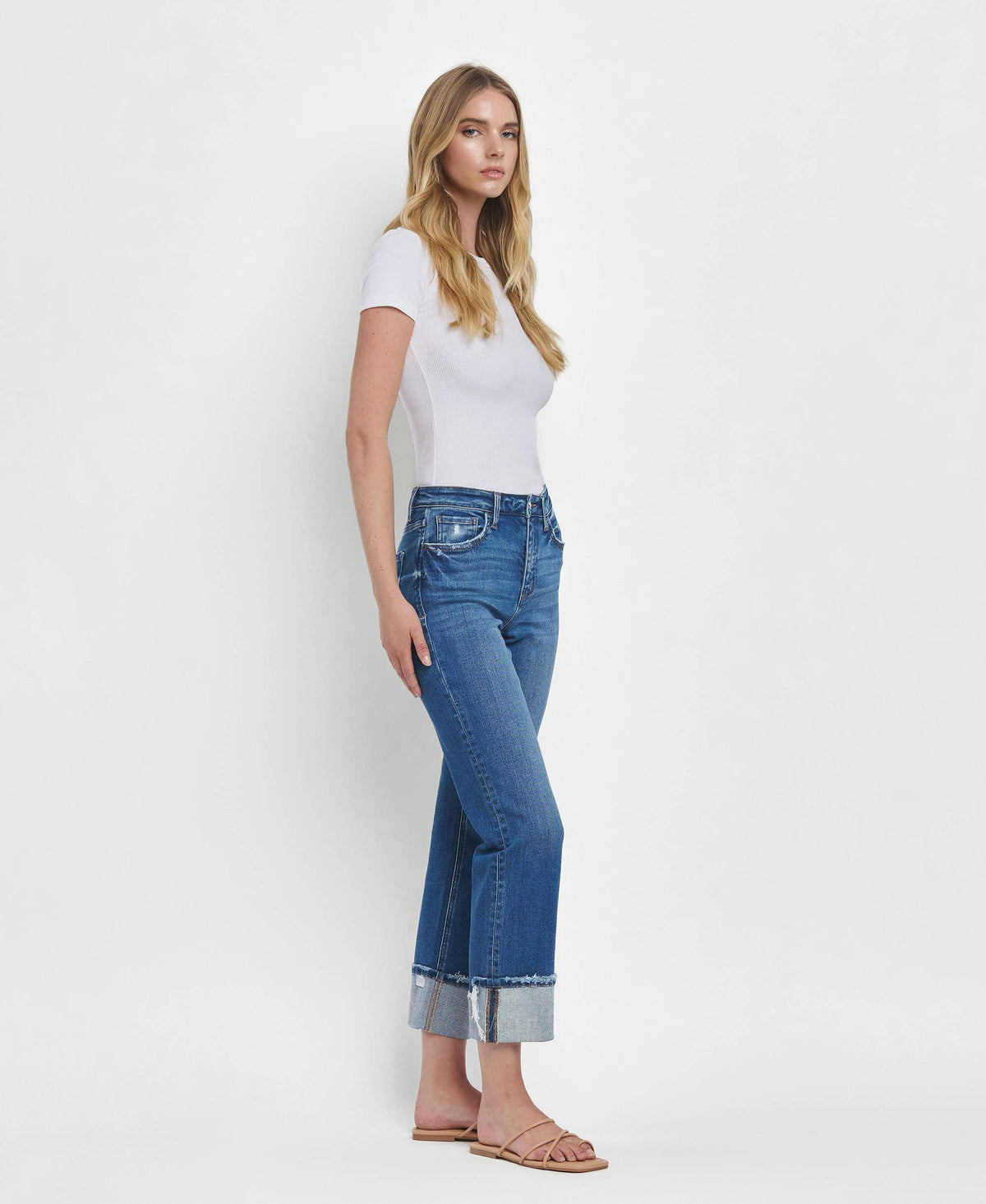 DAPHNE HIGH RISE CUFFED STRAIGHT