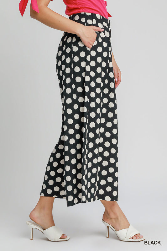 Playful Polka Wide Leg Pants