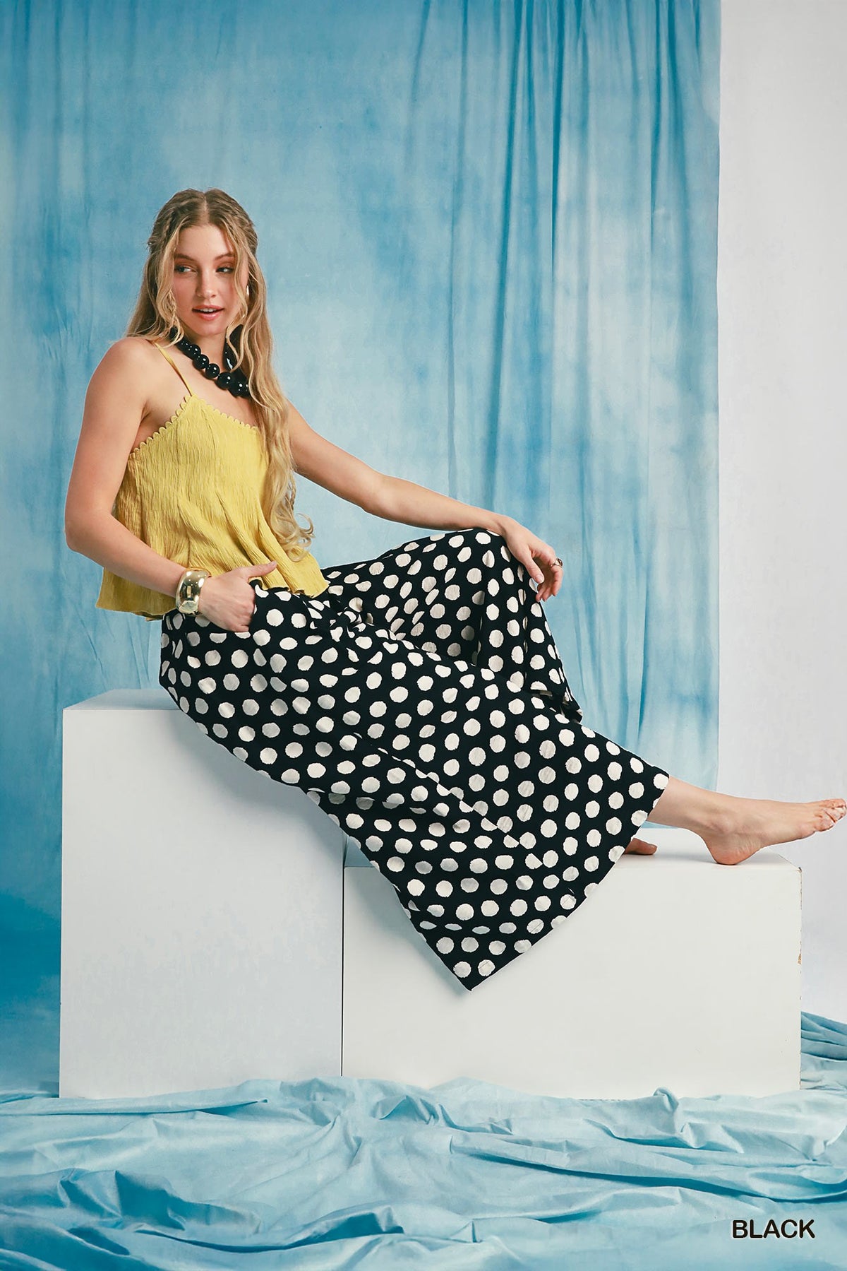 Playful Polka Wide Leg Pants