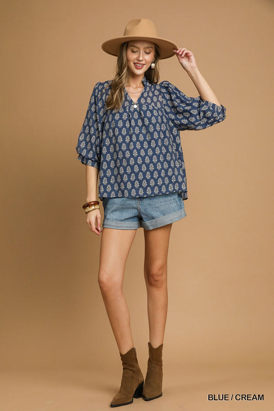 Indigo Pines Blouse