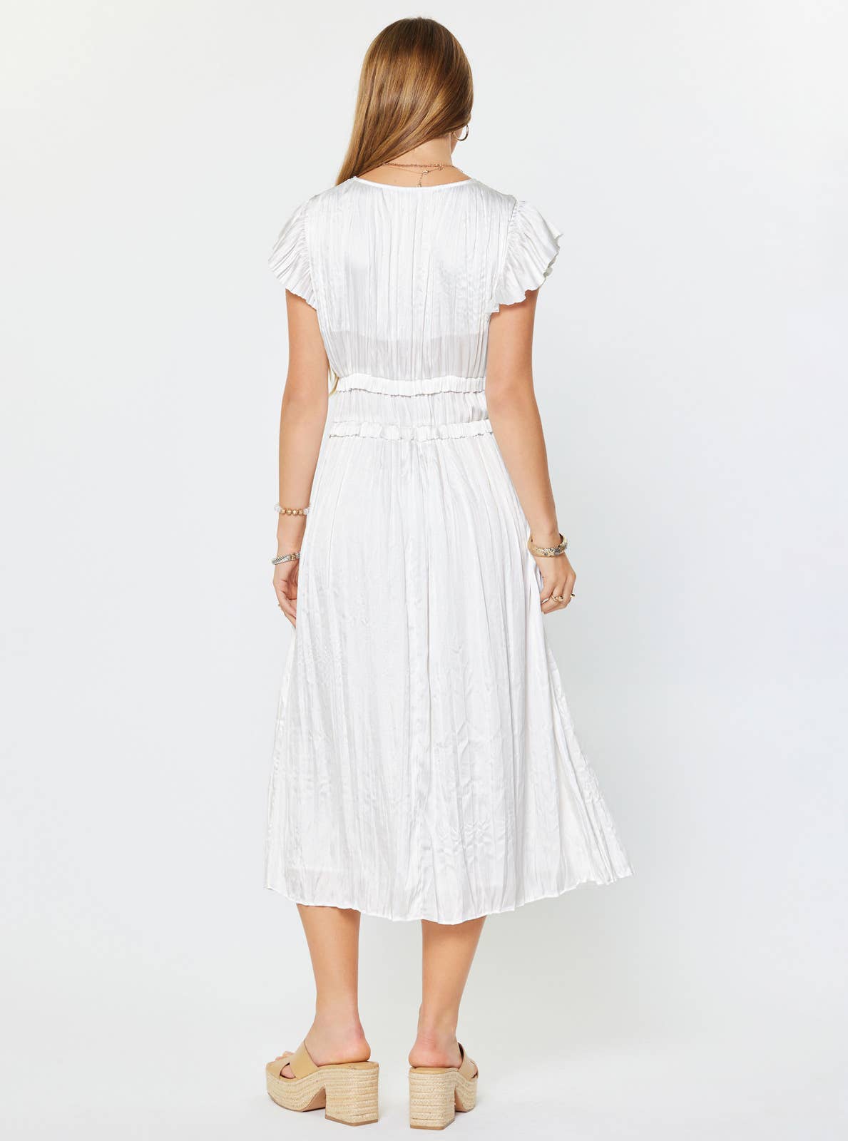 Floral Print Pleated Midi Dress