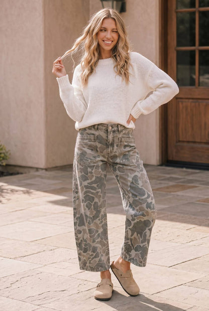 Camo Wide Leg Utility Pants