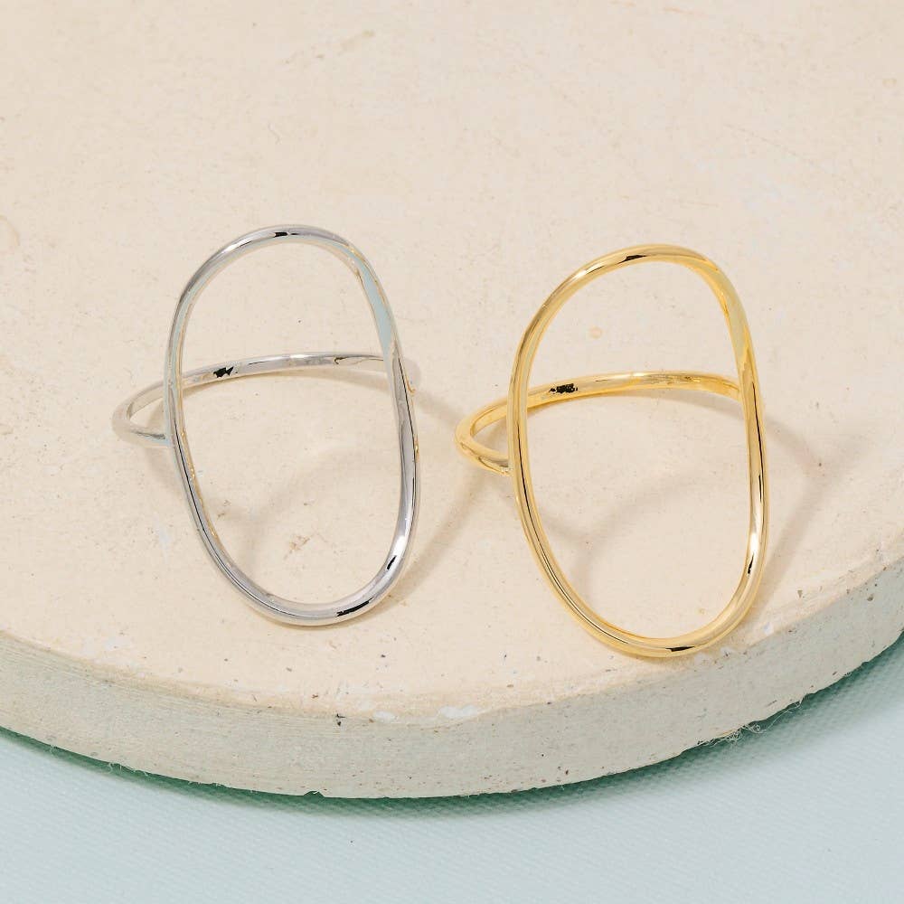 Curved Oval Minimalist Ring