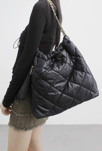 Chrissy Puffer Quilted Hobo Tote
