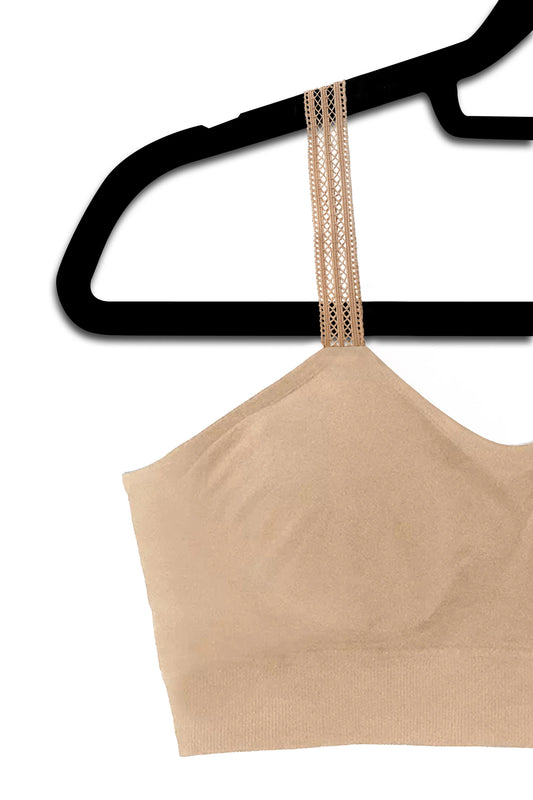 Nude Peekaboo Lace attached to Nude bra Strap-Its