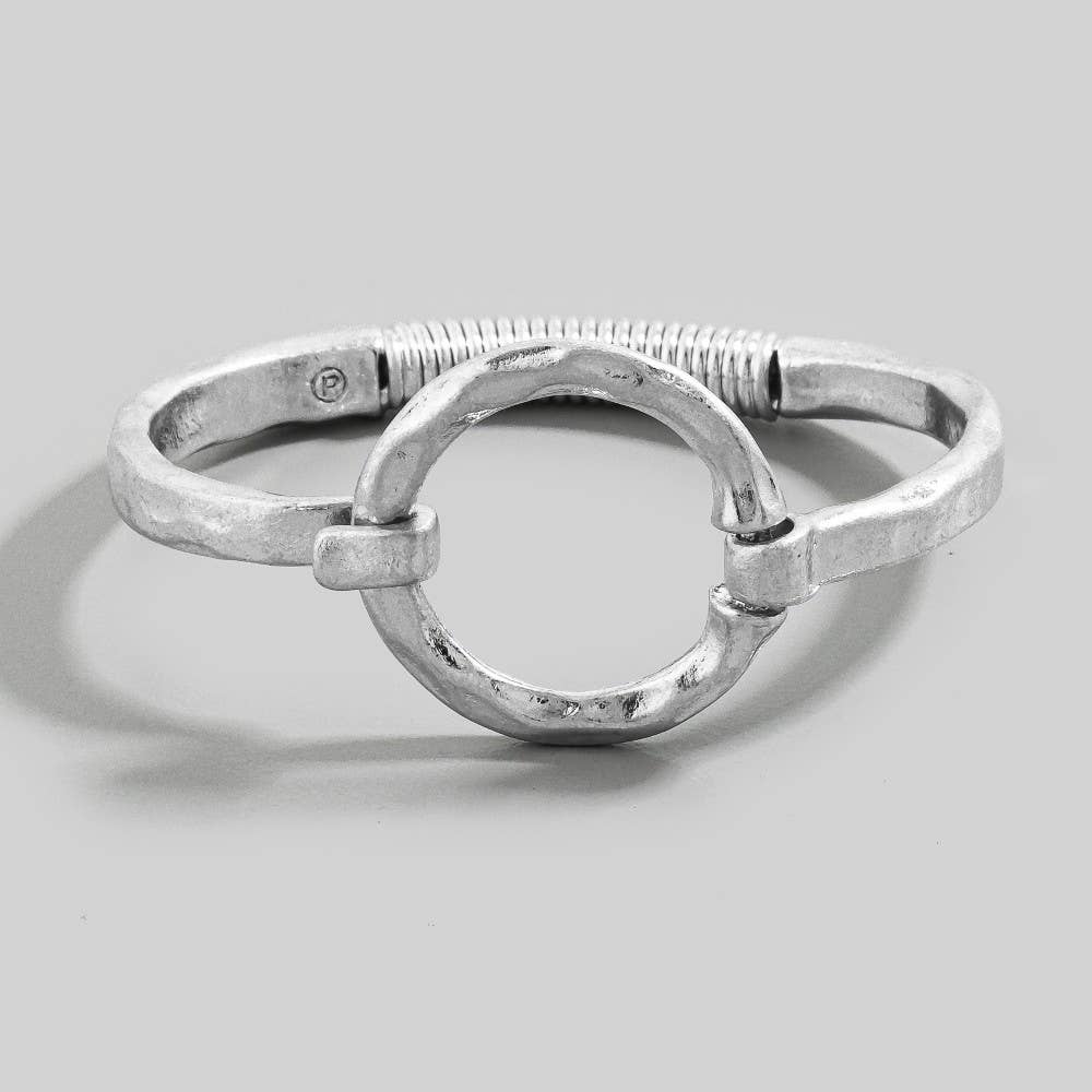 Hammered Circle Bangle Bracelet