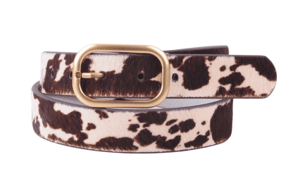 Animal Print Belt with Rectangular Buckle