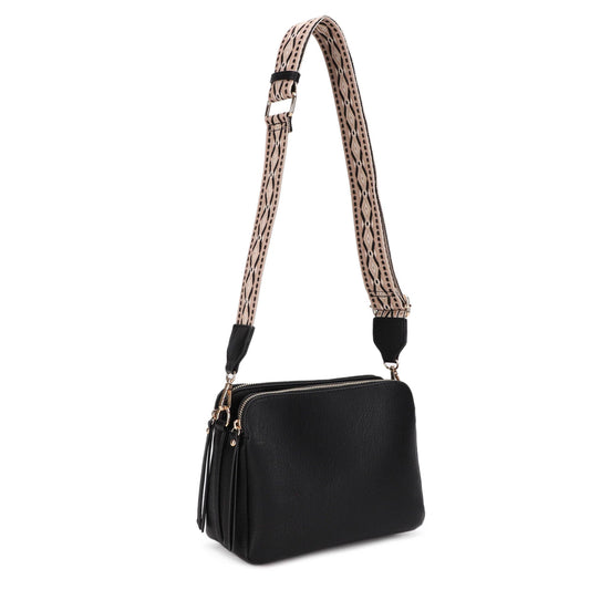Compartment Crossbody Bag w/ Guitar Strap