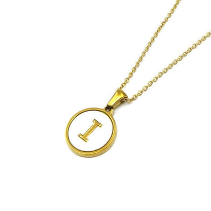 Round 18K Gold-plated Stainless Steel 26 Letters Necklace