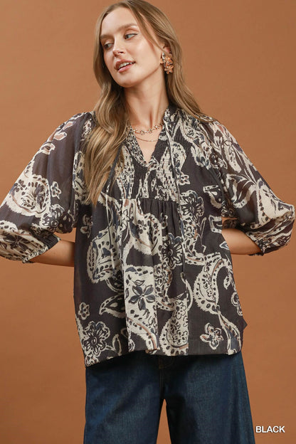 Paisley Flowy Boho Top