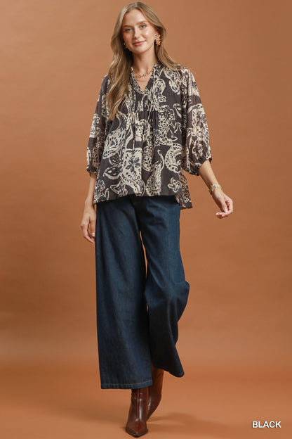 Paisley Flowy Boho Top