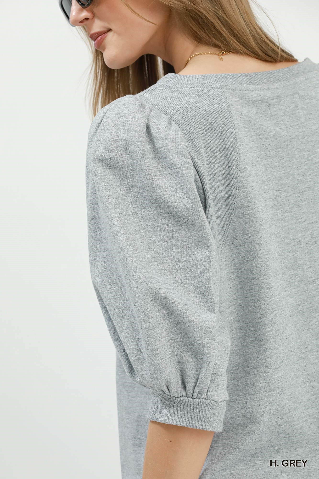 Puff Sleeve Pullover Sweatshirt