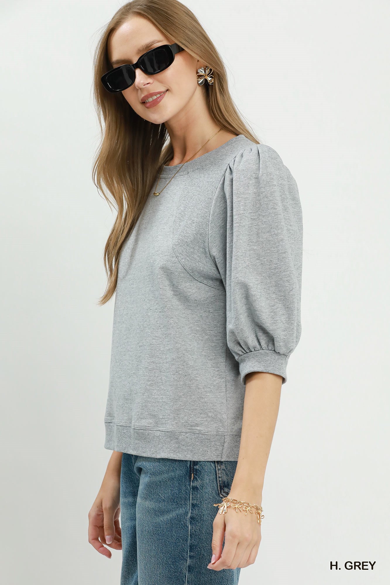 Puff Sleeve Pullover Sweatshirt
