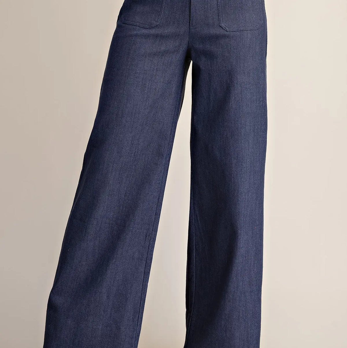 Stretchy Jeans High Rise Front Pocket Wide Leg