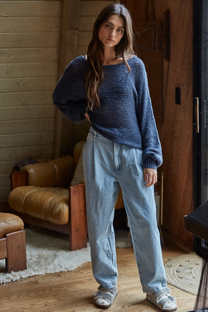 Knit Round Neck Long Sleeve Top