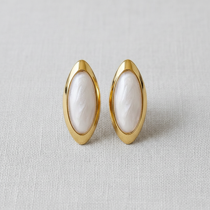 Vintage Geometric Teardrop Silver Earrings