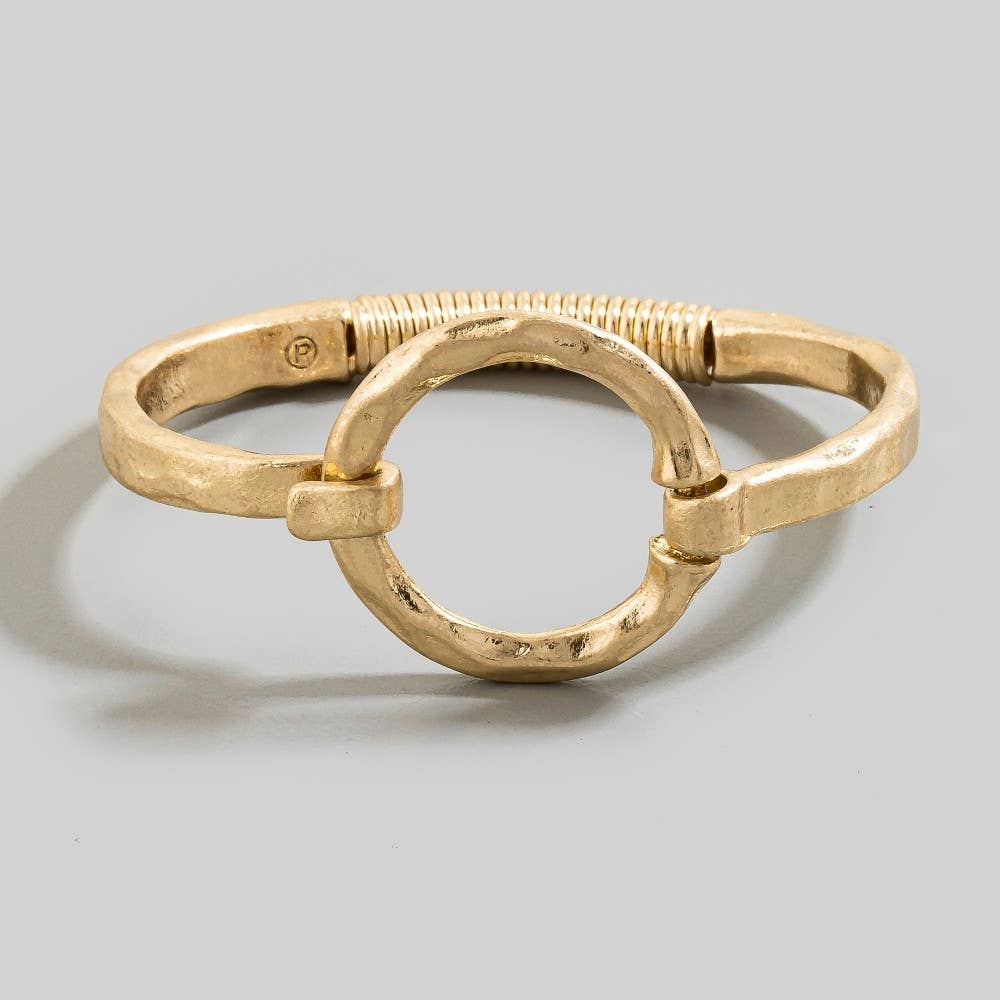 Hammered Circle Bangle Bracelet