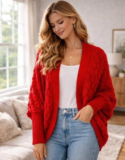 Textured Knit Cocoon Cardigan