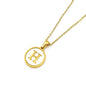 Round 18K Gold-plated Stainless Steel 26 Letters Necklace