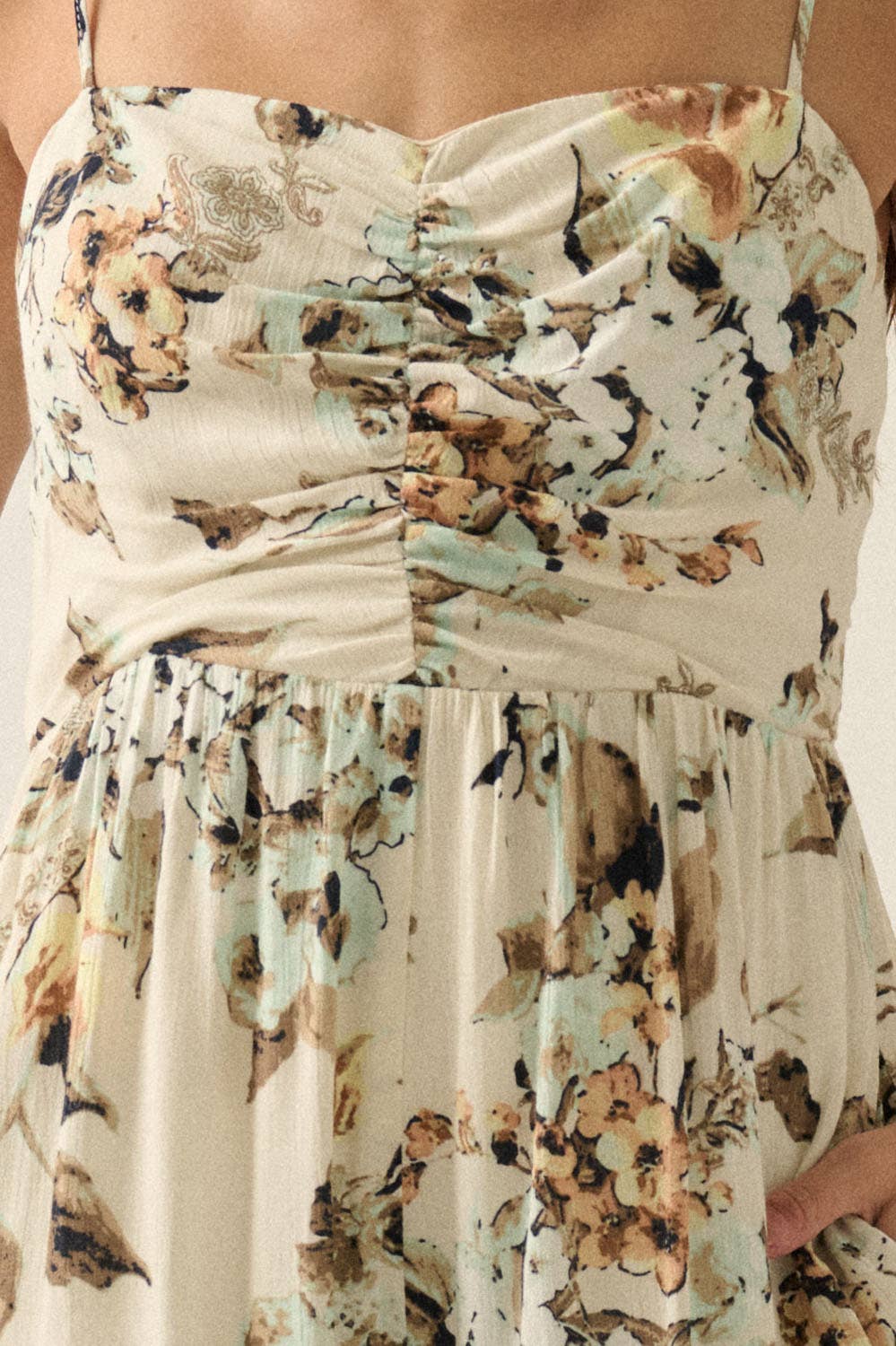 Floral Crepe Wide-Leg Tiered Ruffle Cami Jumpsuit