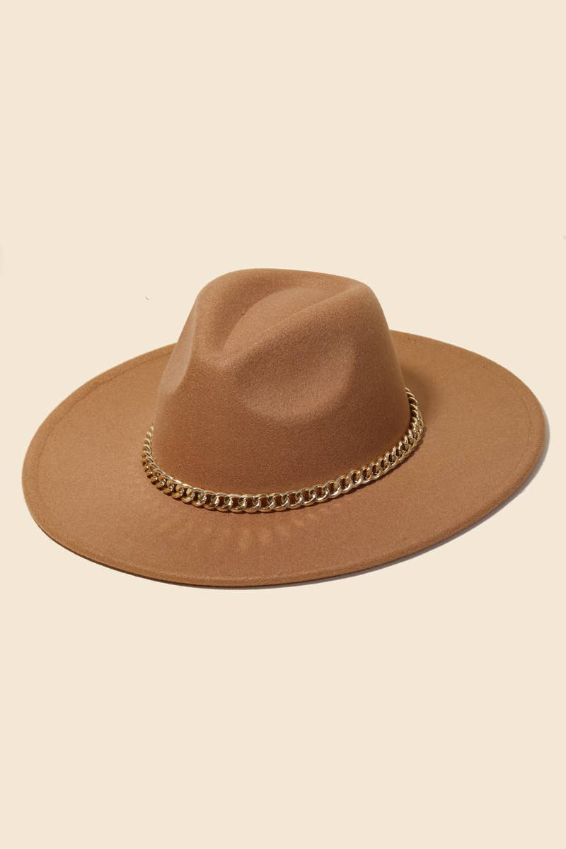 Chain Band Fedora Hat