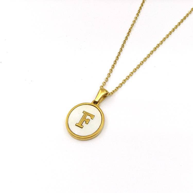 Round 18K Gold-plated Stainless Steel 26 Letters Necklace