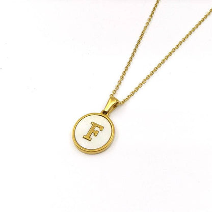 Round 18K Gold-plated Stainless Steel 26 Letters Necklace