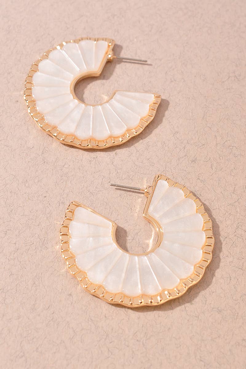 Scalloped Resin Hoop Earrings