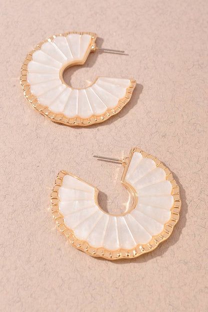 Scalloped Resin Hoop Earrings