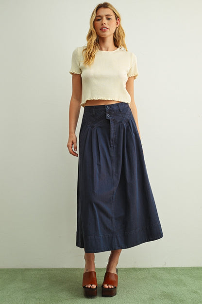 Essential Short Sleeve Mini Ruffle Hem Ribbed Top