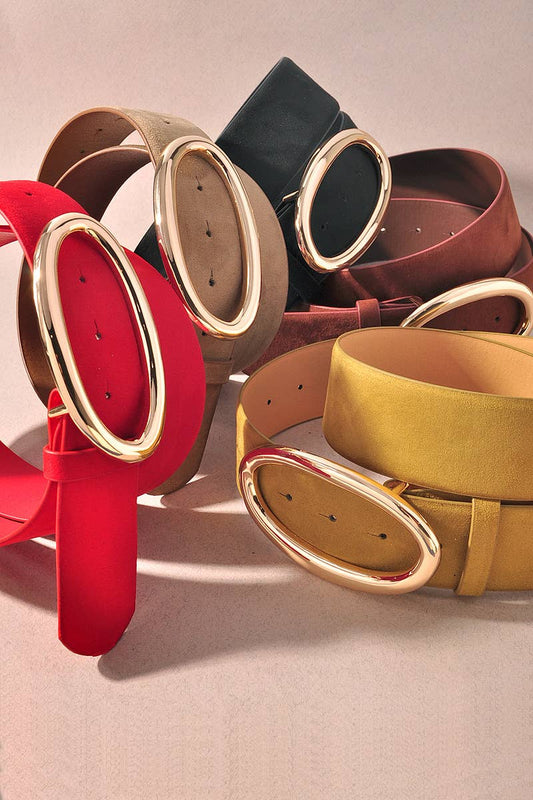 Oval Textured Open Metal Belt